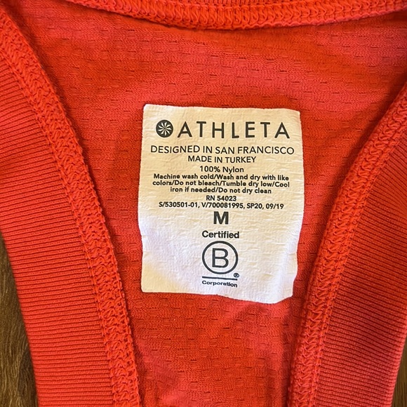 Athleta Momentum Seamless Tank Top in Orange Size Medium - Picture 3 of 7